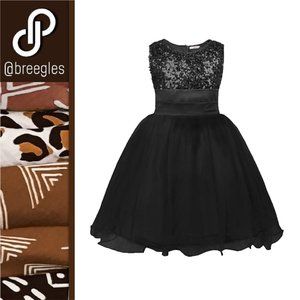 Little Girls' Sequin Mesh Ball Gown